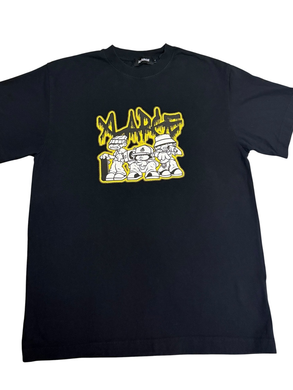 XLARGE Black Graphic Tee Cartoon Streetwear Shirt Small